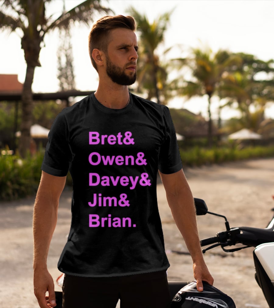 Bret Owen Davey Jim Brian Pink Text List T-Shirt