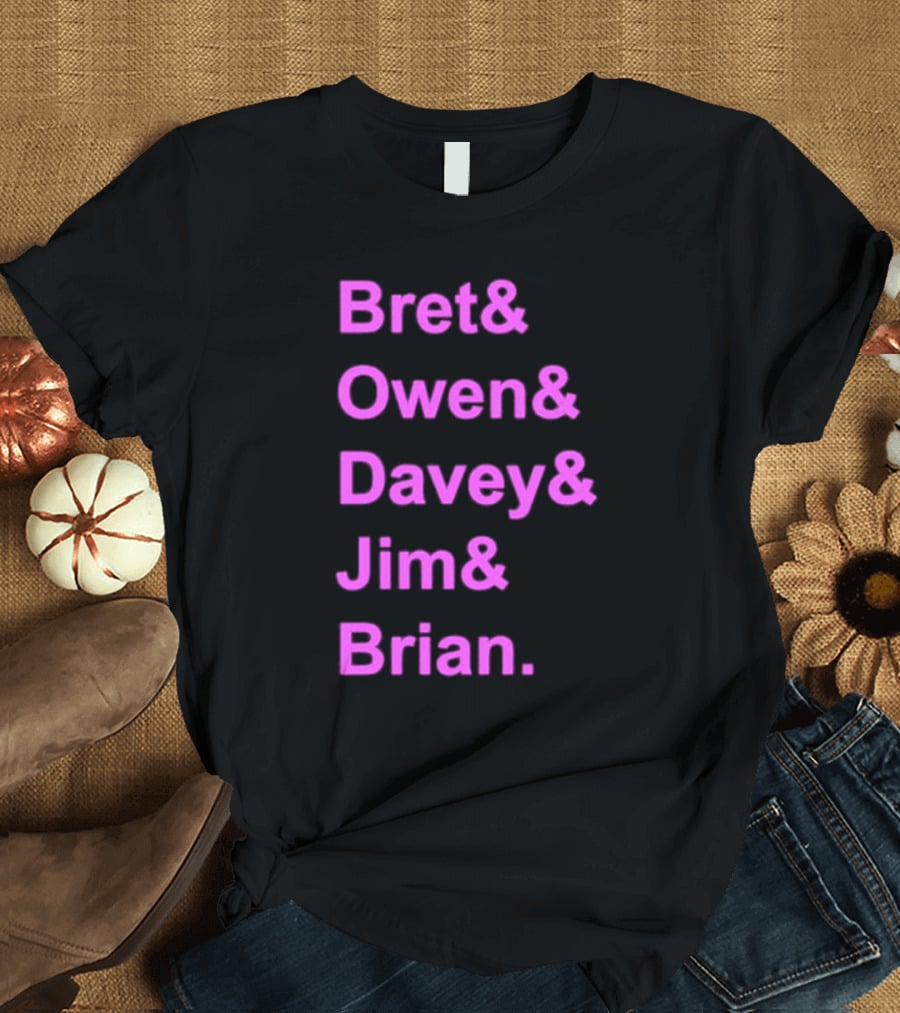 Bret Owen Davey Jim Brian Pink Text List T-Shirt