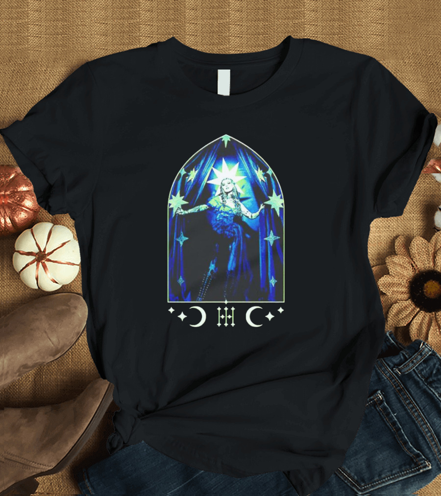 Mothica Nocturnal Starry Night Crescent Moon Gothic Arch T-Shirt