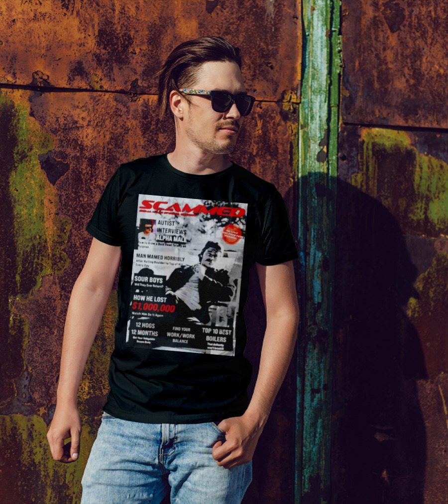 SCAMMED Sour Boys Autist Interviews Alpha Male Magazine Cover T-Shirt