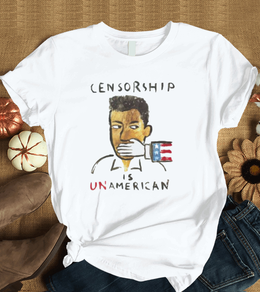Censorship Is Unamerican With American Flag Colors T-Shirt
