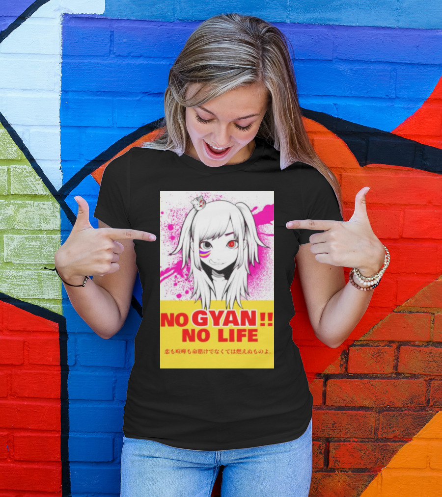 No Gyan No Life Manga Art With Cute Girl And Splatter Background T-Shirt