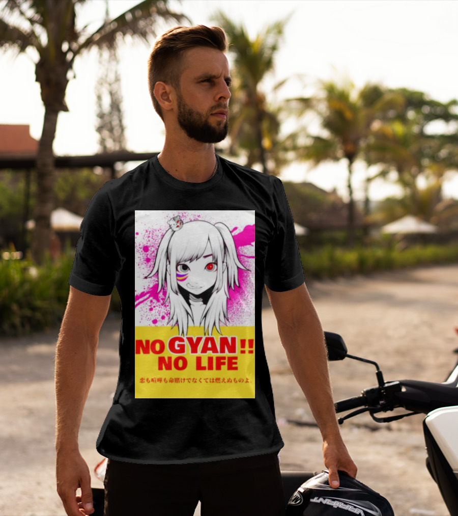 No Gyan No Life Manga Art With Cute Girl And Splatter Background T-Shirt