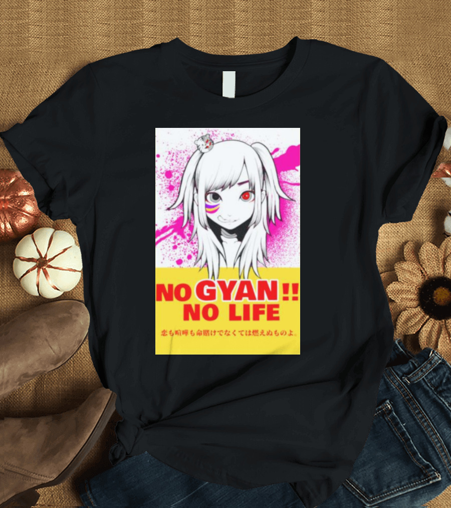 No Gyan No Life Manga Art With Cute Girl And Splatter Background T-Shirt