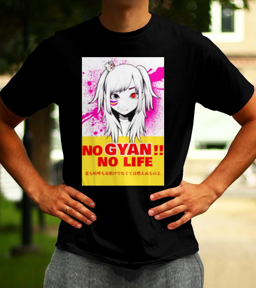 No Gyan No Life Manga Art With Cute Girl And Splatter Background T-Shirt