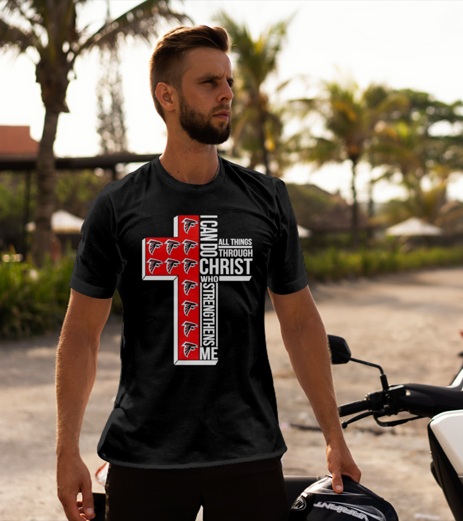 Atlanta Falcons I Can Do All Things Through Christ Who Strengthens Me Cross T-Shirt