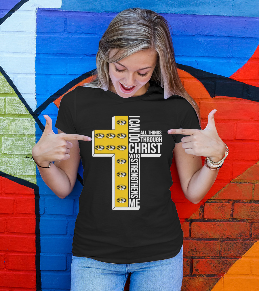 Missouri Tigers I Can Do All Things Through Christ Who Strengthens Me Cross T-Shirt