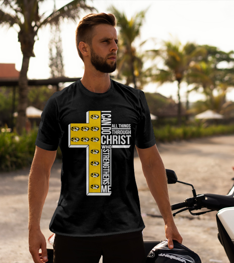 Missouri Tigers I Can Do All Things Through Christ Who Strengthens Me Cross T-Shirt
