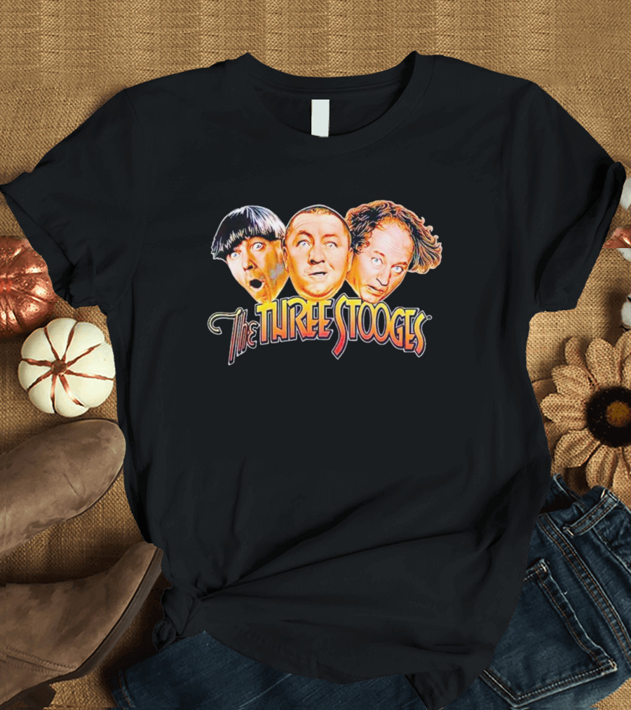 The Three Stooges Classic Comedy Trio Faces T-Shirt