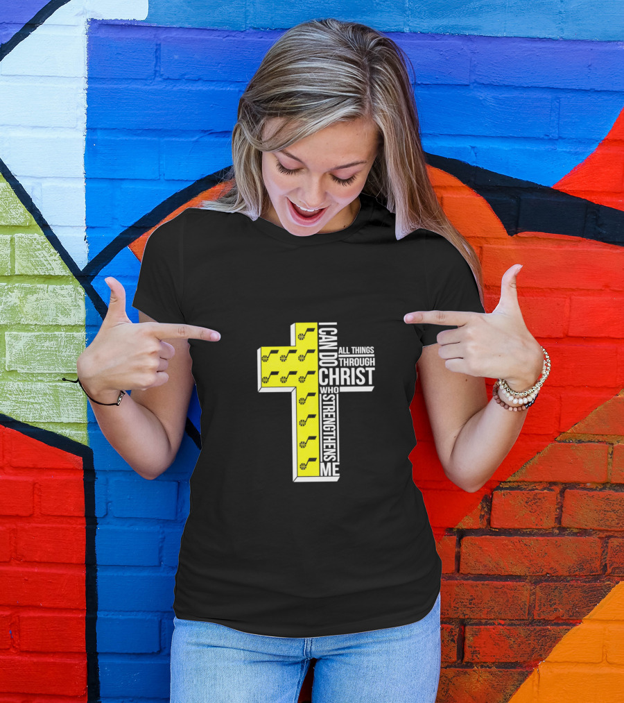 Utah Jazz I Can Do All Things Through Christ Who Strengthens Me Cross T-Shirt