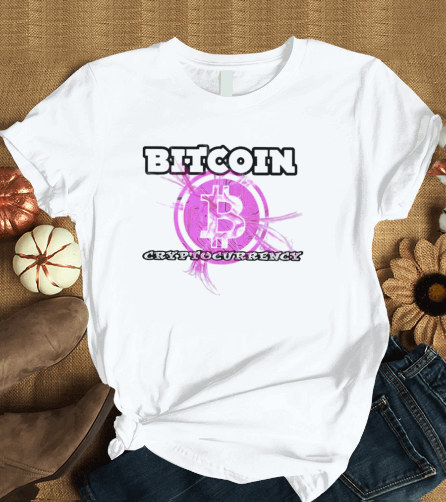 Bitcoin Cryptocurrency Pink T-Shirt
