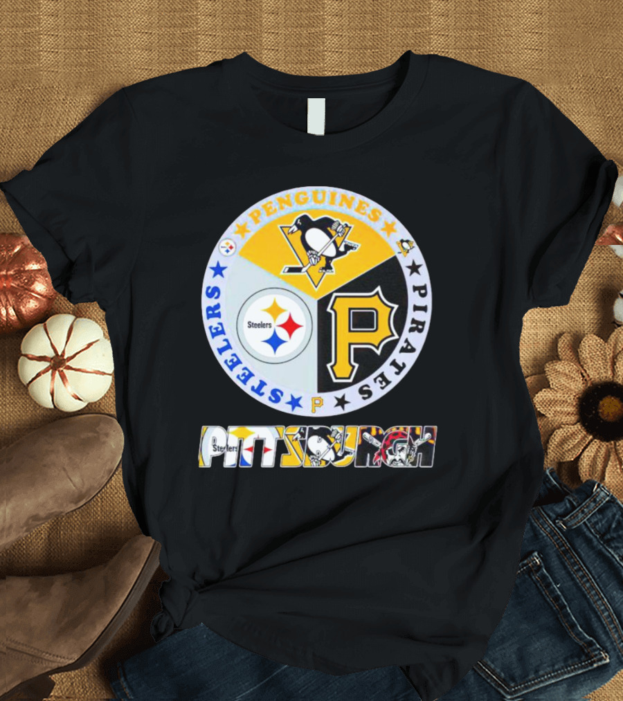 Steelers Penguins Pirates Pittsburgh Circle T-Shirt