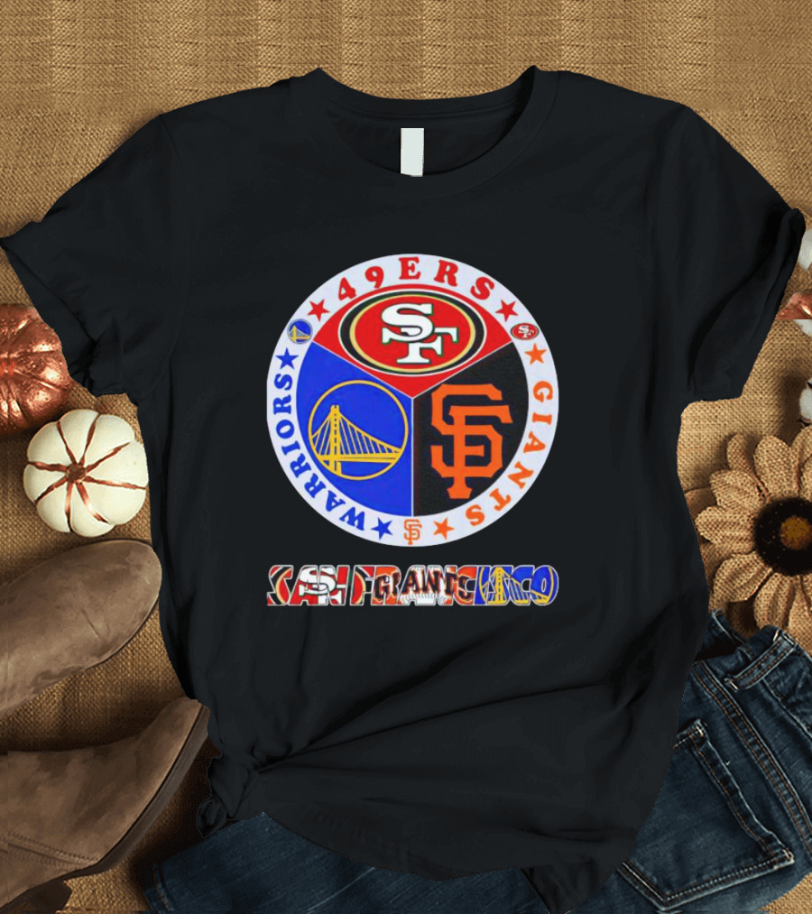 San Francisco 49ers Giants Warriors Logos Circle T-Shirt