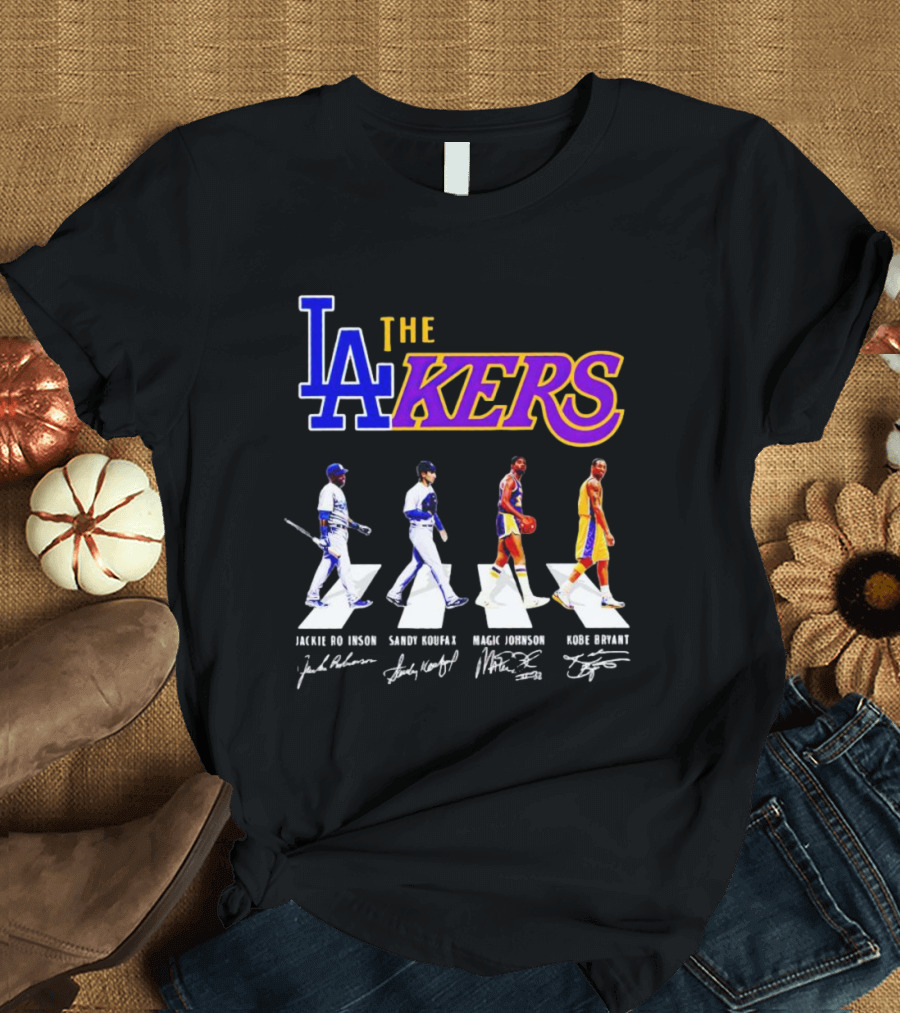 LA Lakers Jackie Robinson Sandy Koufax Magic Johnson Kobe Bryant T-Shirt