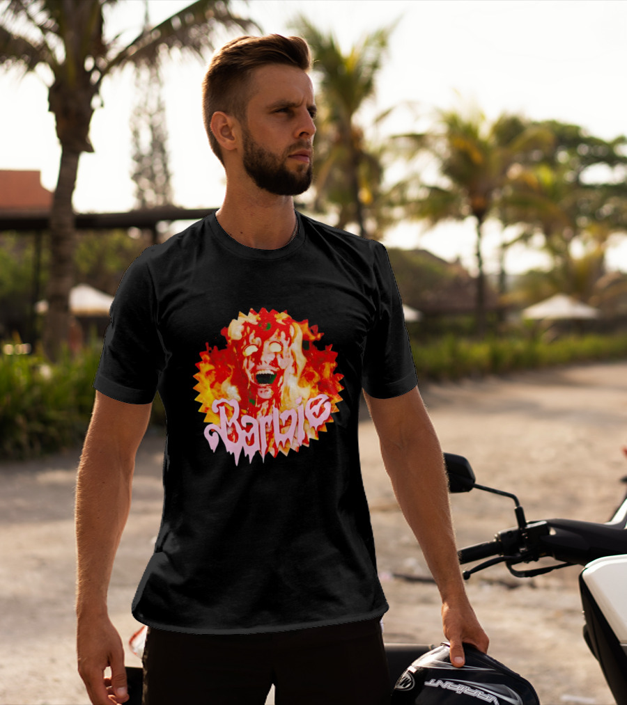 Barbenheimer Barbie Horror Flames T-Shirt