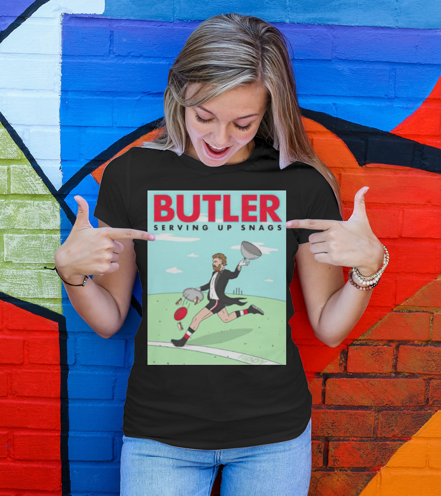 BUTLER SERVING UP SNAGS AFL FOOTBALL TUXEDO T-Shirt