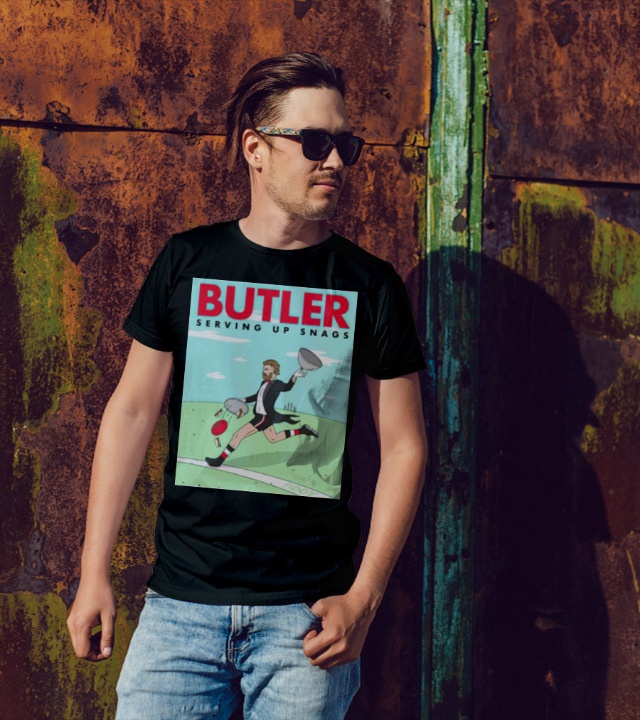 BUTLER SERVING UP SNAGS AFL FOOTBALL TUXEDO T-Shirt