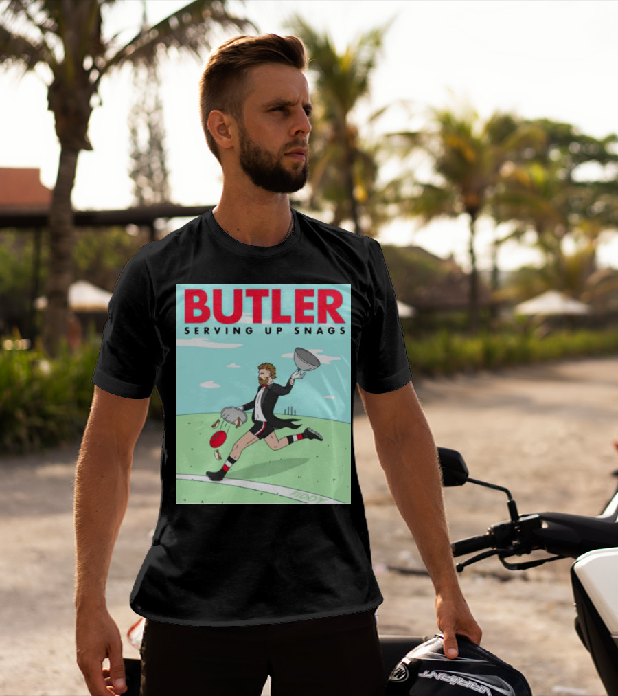 BUTLER SERVING UP SNAGS AFL FOOTBALL TUXEDO T-Shirt