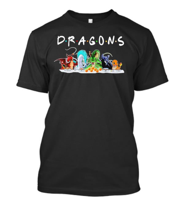 DRAGONS Cartoon Parody With Dragon Balls And Iconic Font T-Shirt