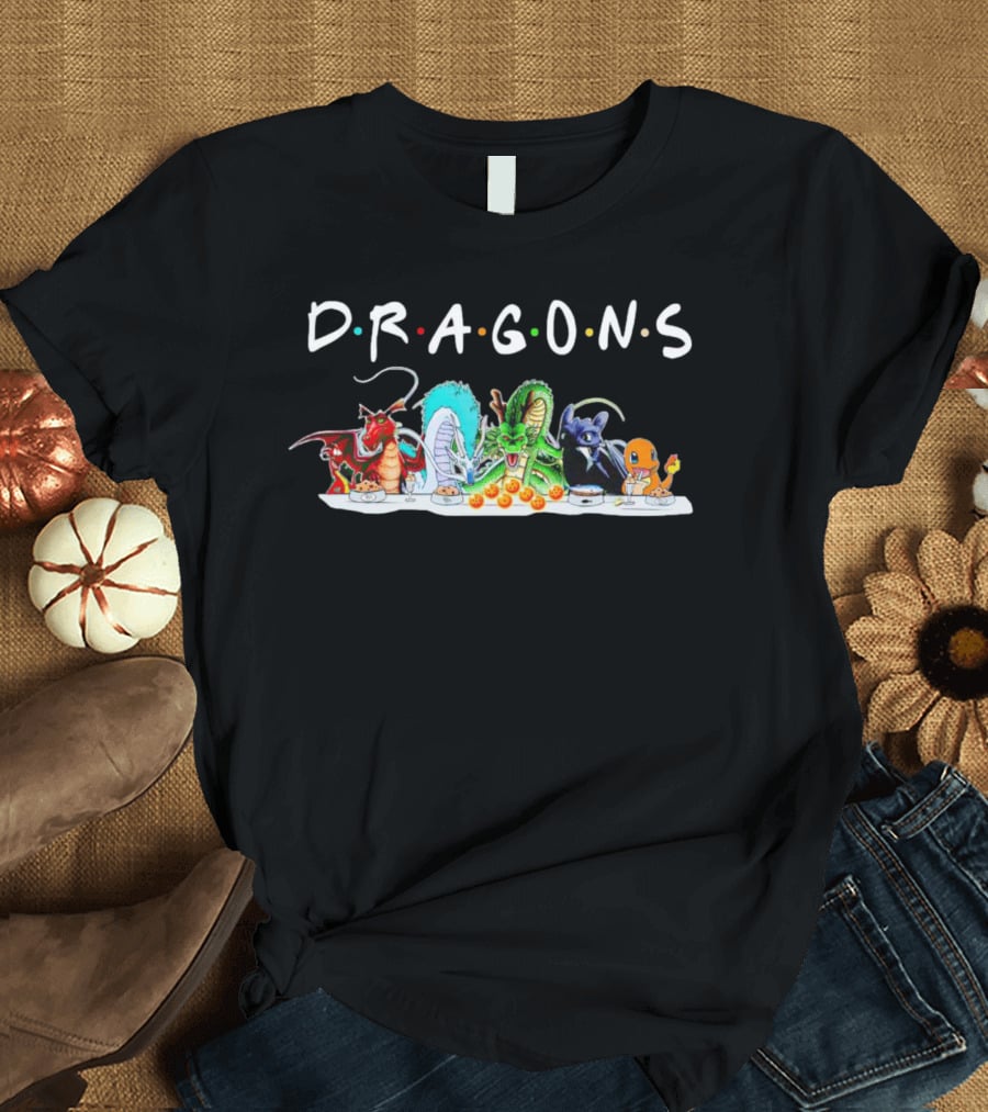 DRAGONS Cartoon Parody With Dragon Balls And Iconic Font T-Shirt