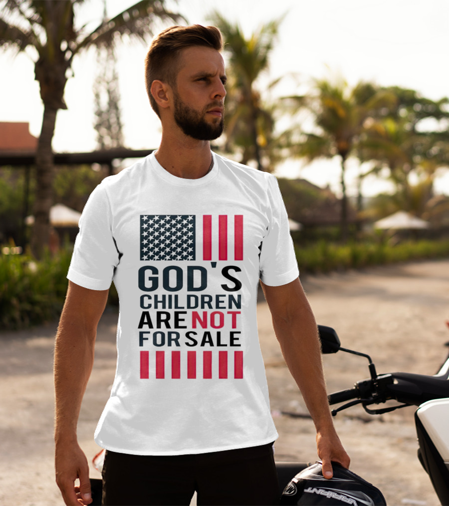 God's Children Are Not For Sale American Flag Stripes T-Shirt