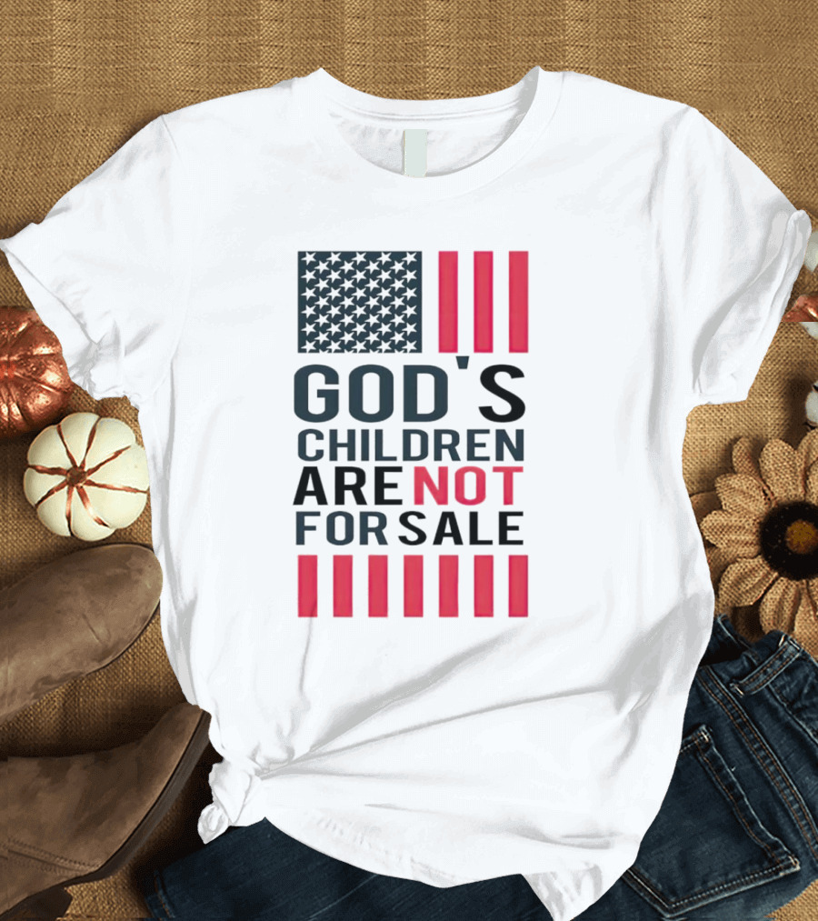God's Children Are Not For Sale American Flag Stripes T-Shirt