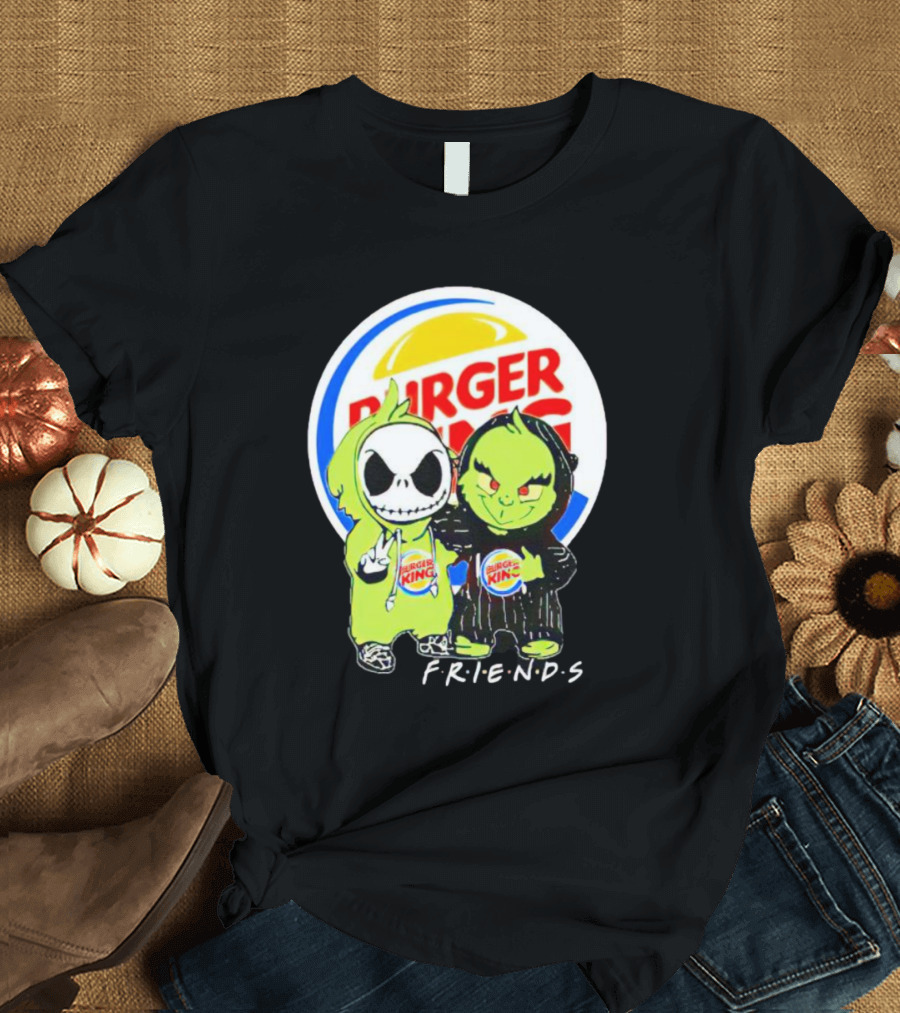 Burger King Friends Jack Skellington Grinch Collaboration T-Shirt