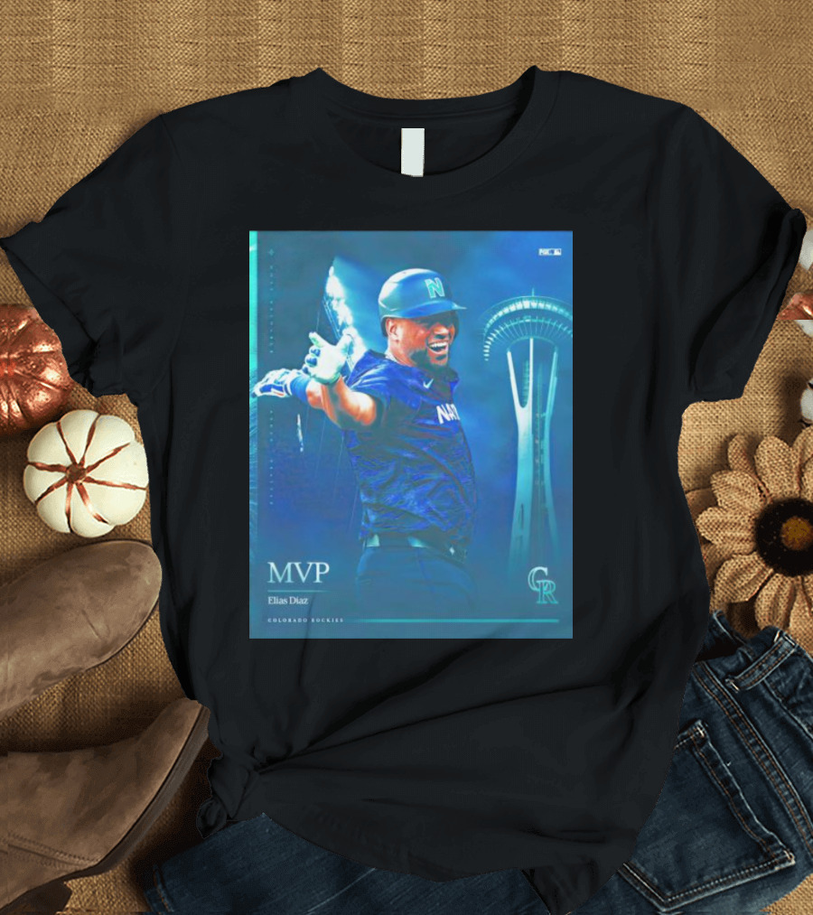 Elías Díaz MVP Colorado Rockies Seattle Skyline T-Shirt