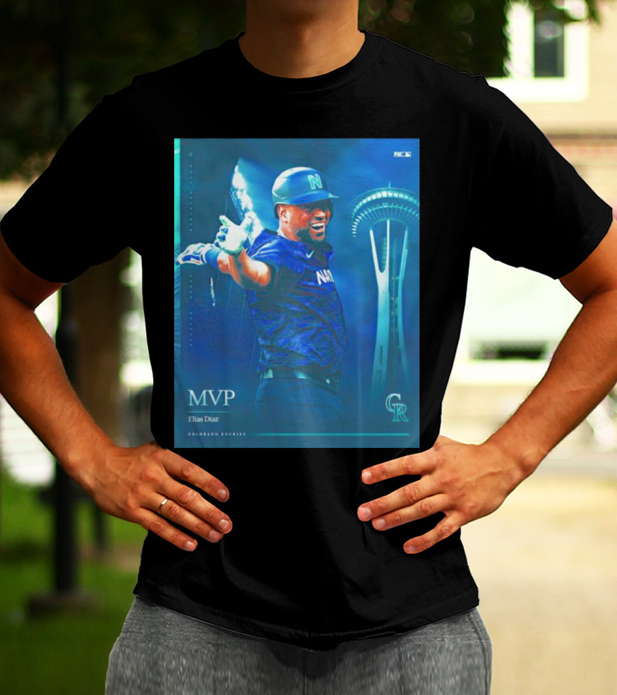 Elías Díaz MVP Colorado Rockies Seattle Skyline T-Shirt