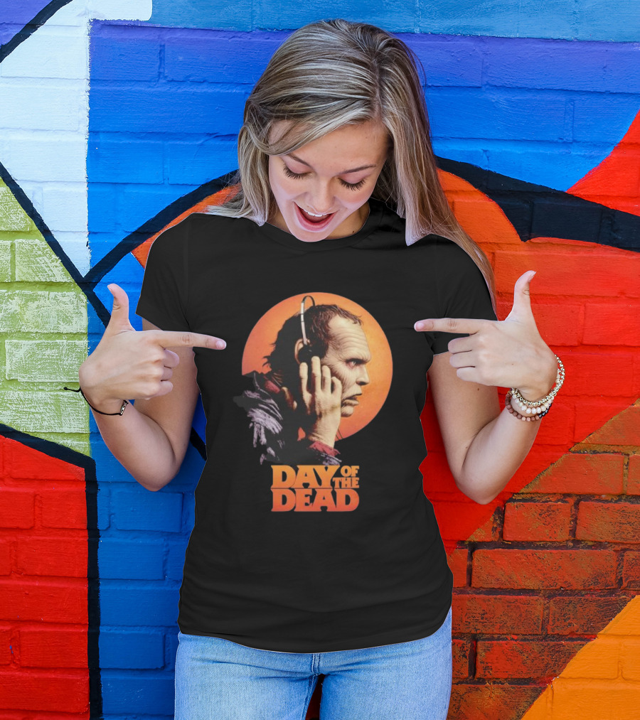 Day Of The Dead Bub Listening With Headphones T-Shirt