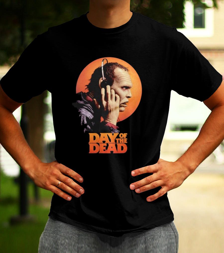 Day Of The Dead Bub Listening With Headphones T-Shirt
