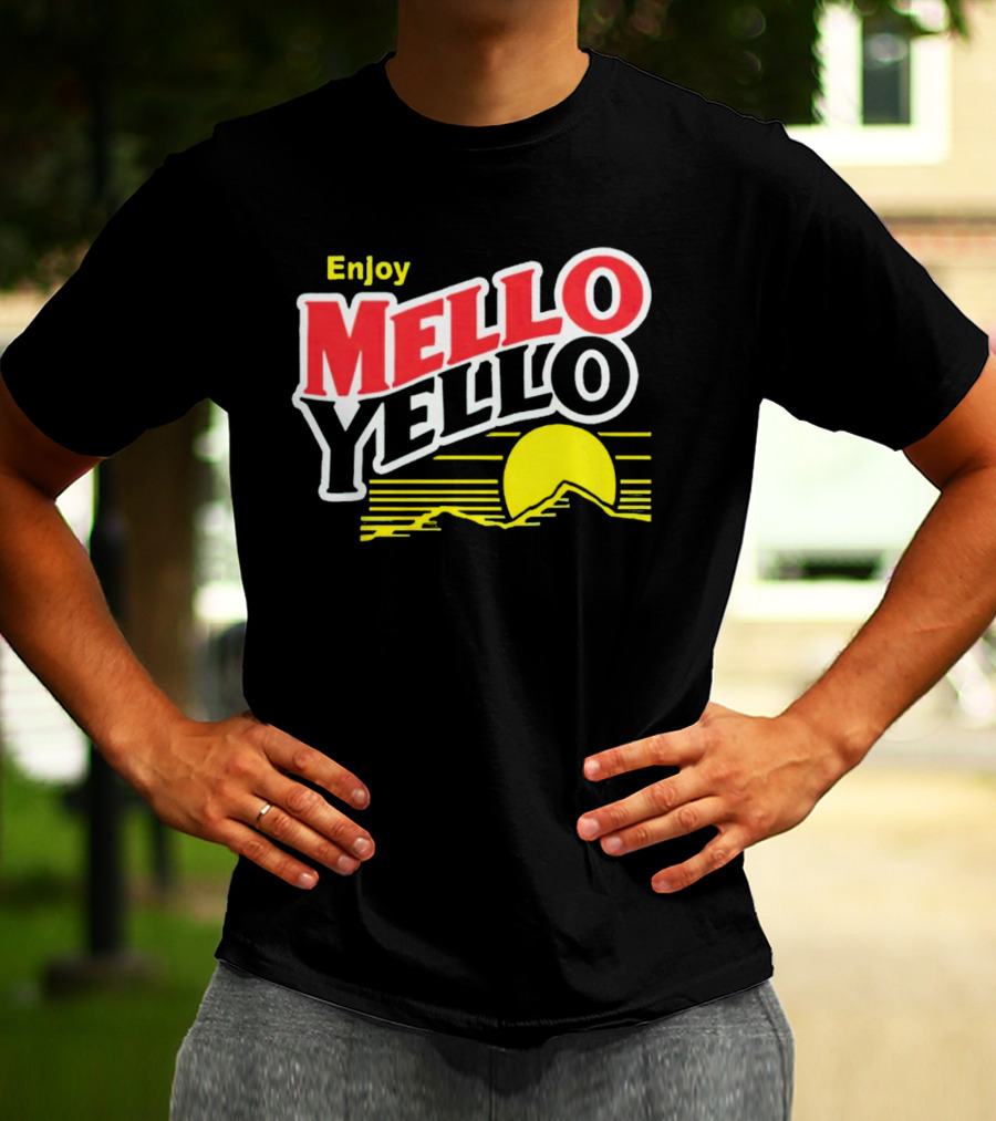 Enjoy Mello Yello Retro Style With Sunset And Mountain T-Shirt