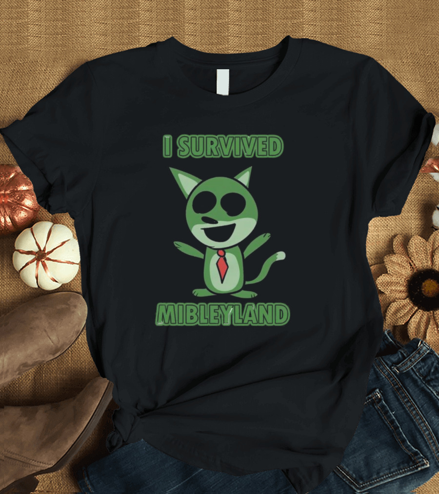 I Survived MibleyLand Funny Green Cartoon Character T-Shirt