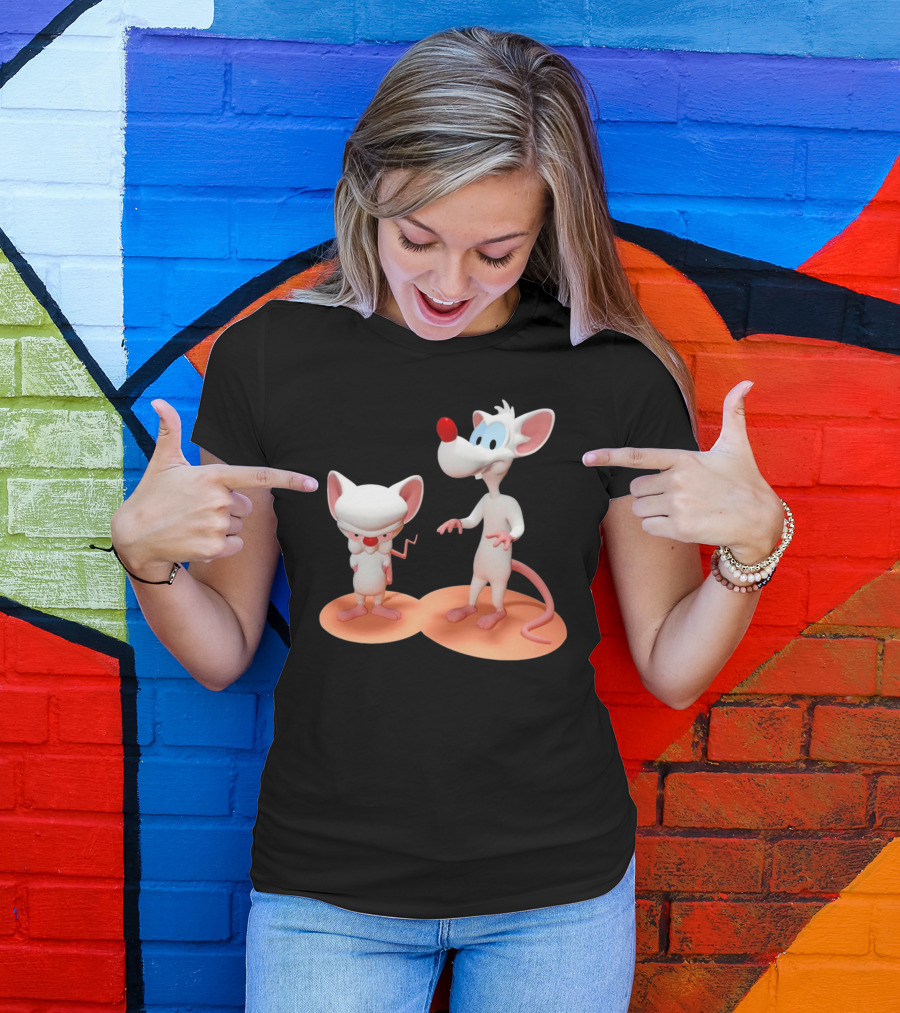 Pinky And The Brain Cartoon Characters Retro Animation Duo T-Shirt