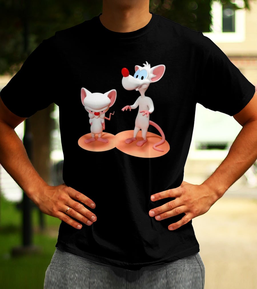 Pinky And The Brain Cartoon Characters Retro Animation Duo T-Shirt