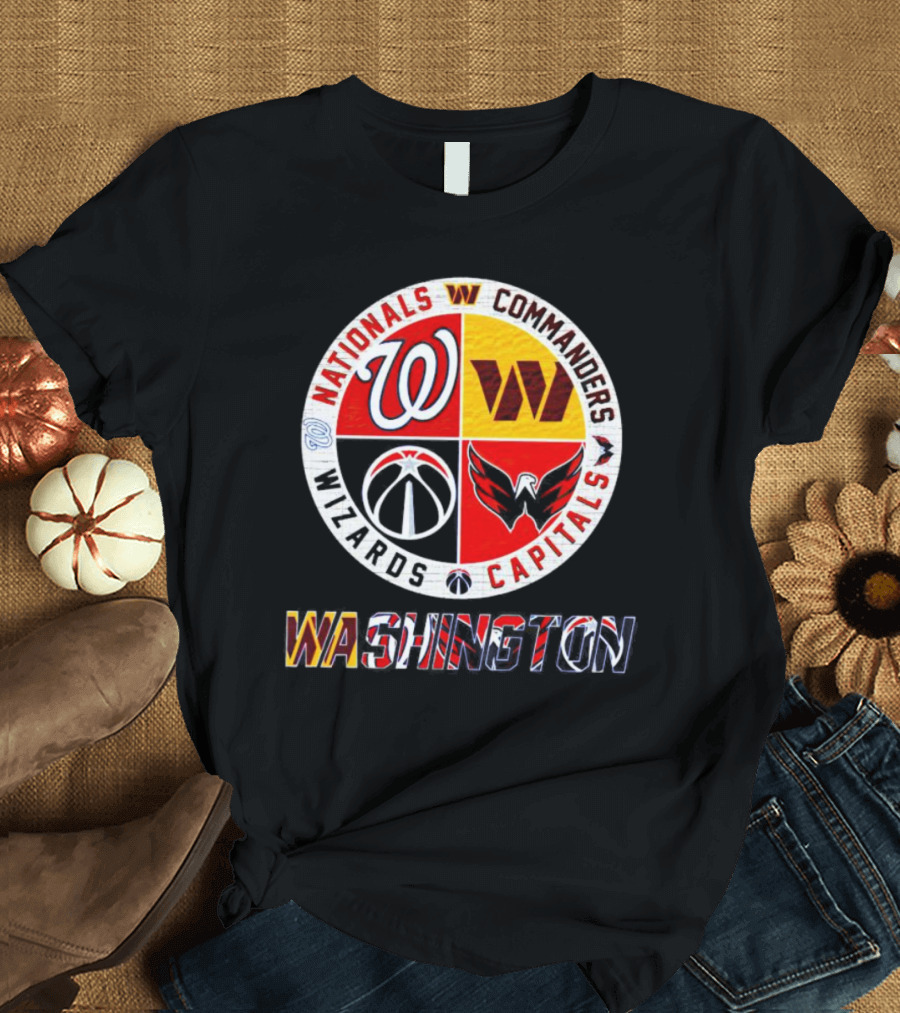 Washington Nationals Commanders Wizards Capitals Sports Team T-Shirt