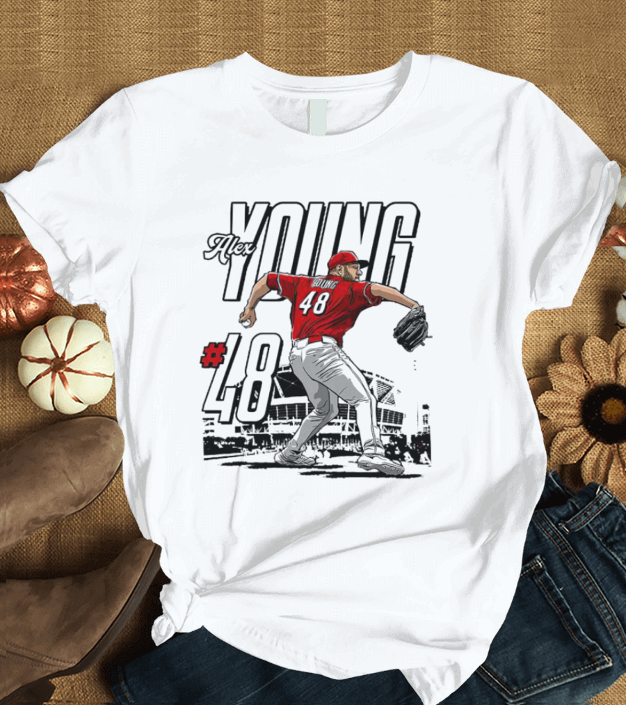 Alex Young #48 MLBPA Stadium Pitching Action T-Shirt