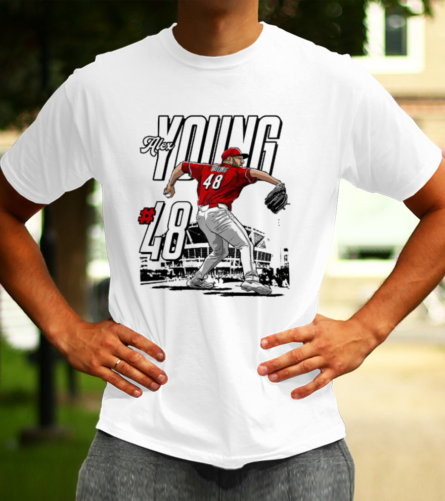 Alex Young #48 MLBPA Stadium Pitching Action T-Shirt