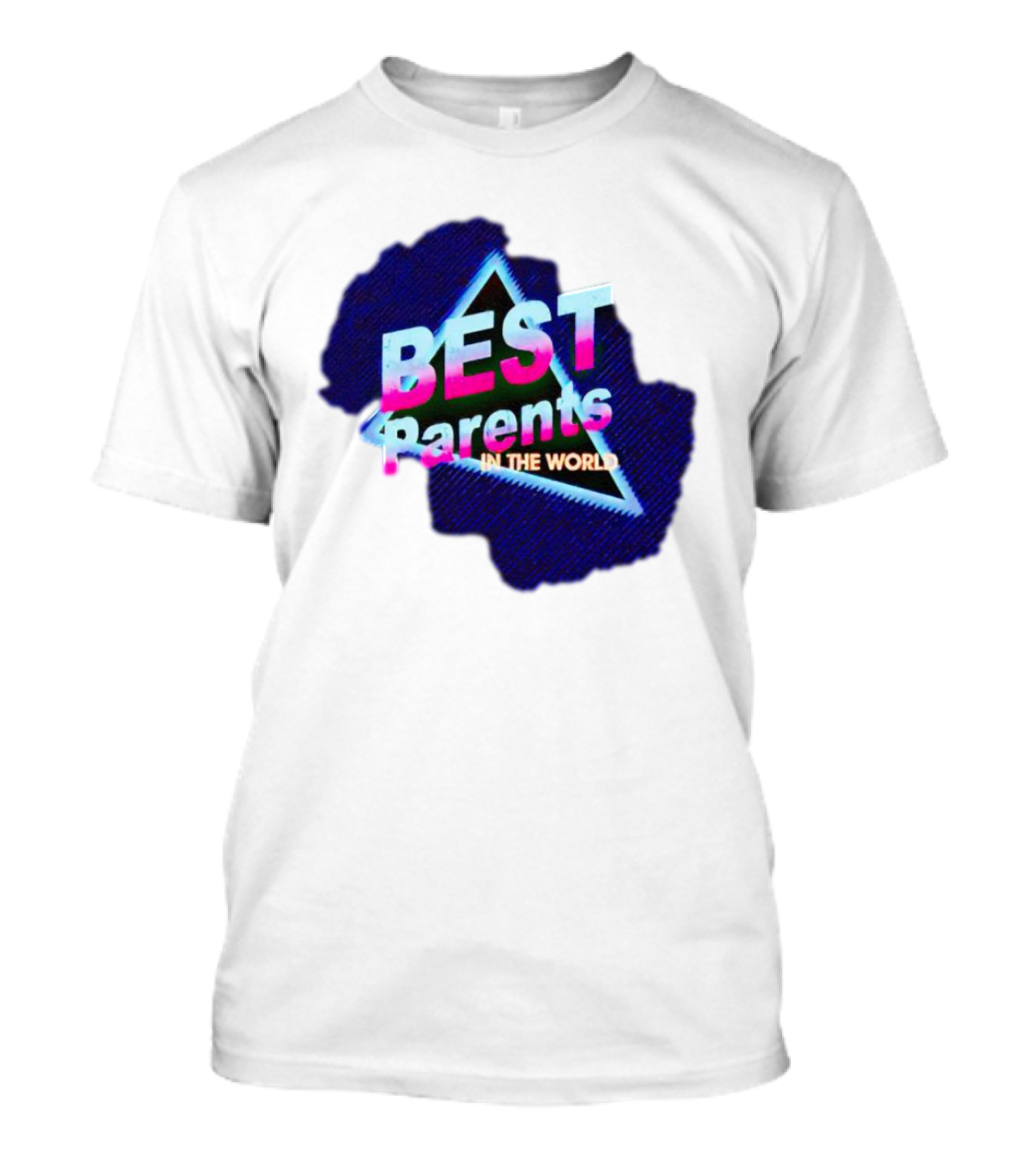 BEST Parents IN THE WORLD Retro Neon Triangle T-Shirt