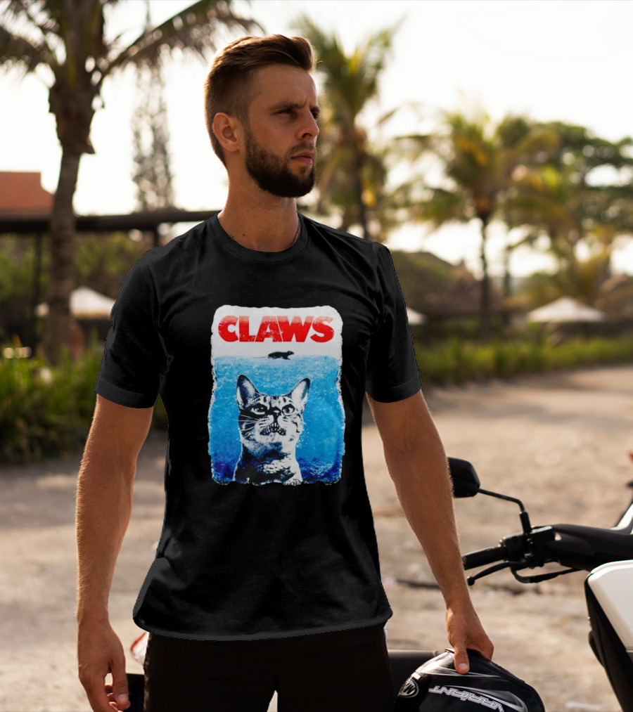 Claws Parody Cat With Fish Underwater T-Shirt