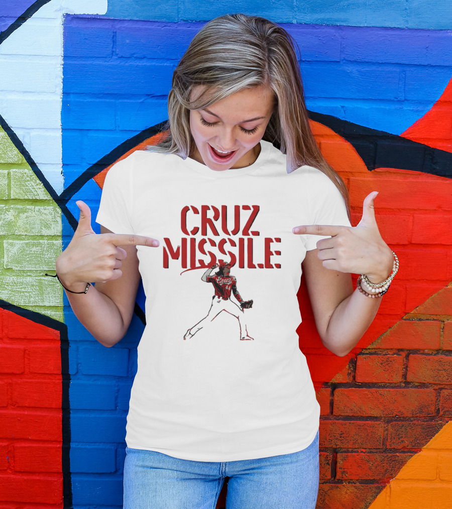 Cruz Missile Elly De La Cruz Cincinnati Reds 44 Pitching T-Shirt