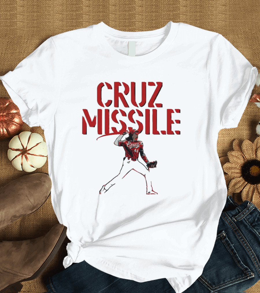 Cruz Missile Elly De La Cruz Cincinnati Reds 44 Pitching T-Shirt