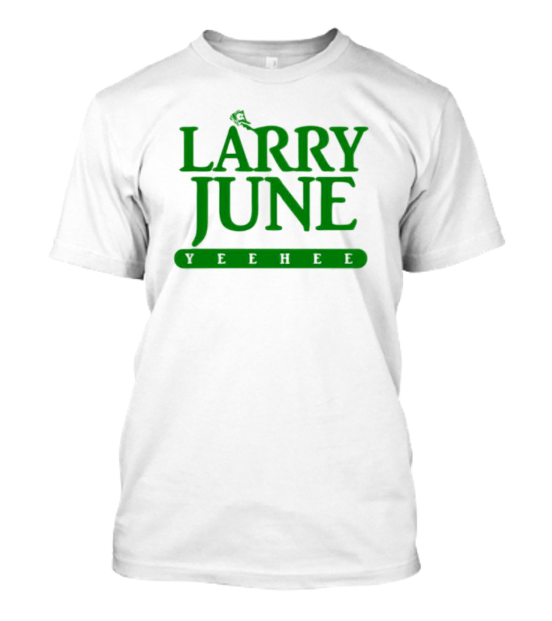 Larry June Yeehee Green Text T-Shirt