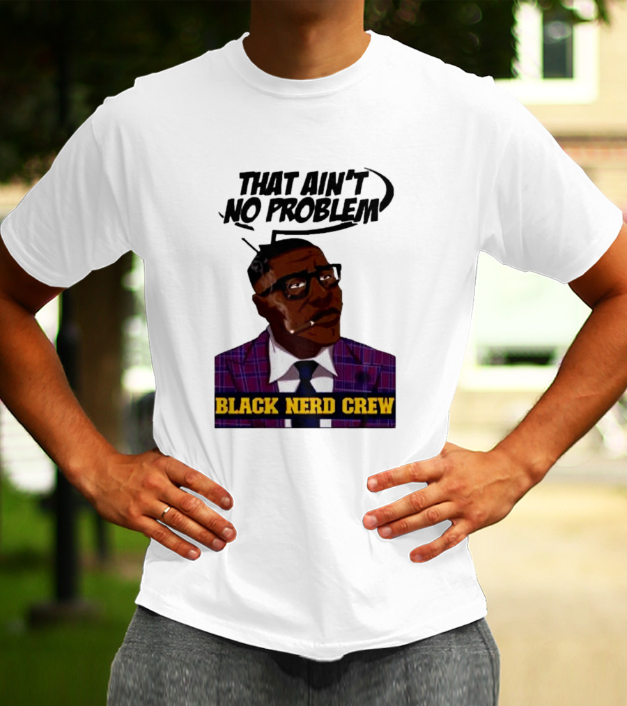 Shannon Sharpe That Ain't No Problem Black Nerd Crew T-Shirt