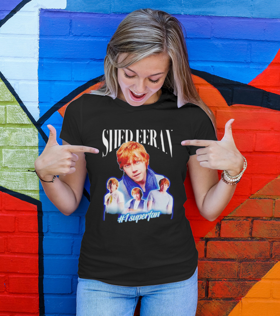 Shed Eeran #1 Superfan Collage Multiple Redhead Portraits T-Shirt