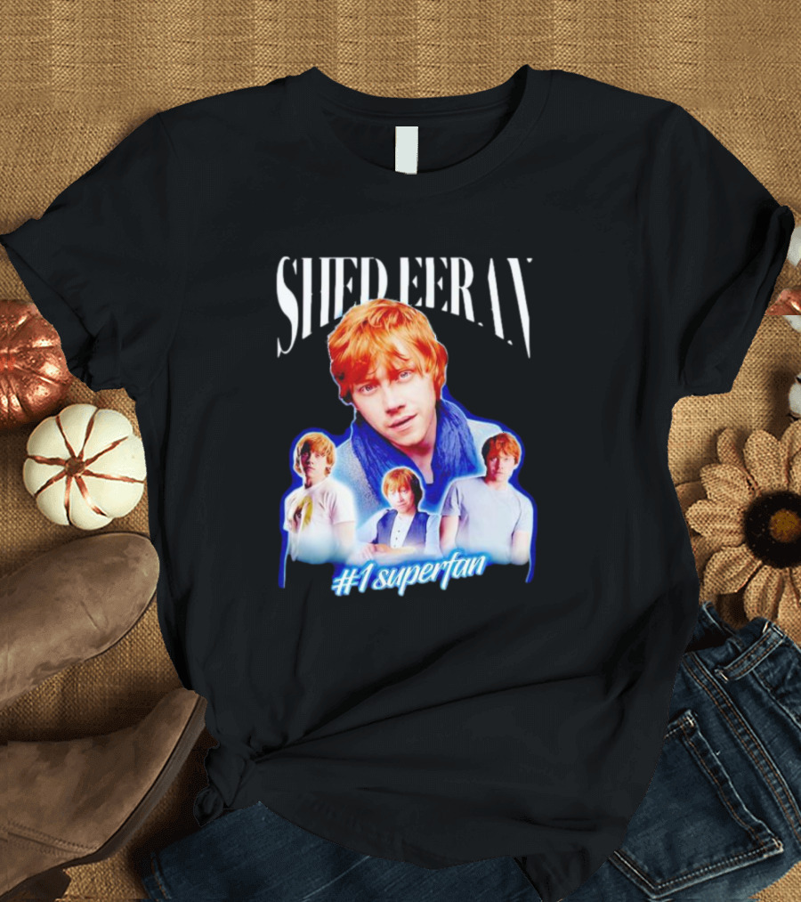 Shed Eeran #1 Superfan Collage Multiple Redhead Portraits T-Shirt