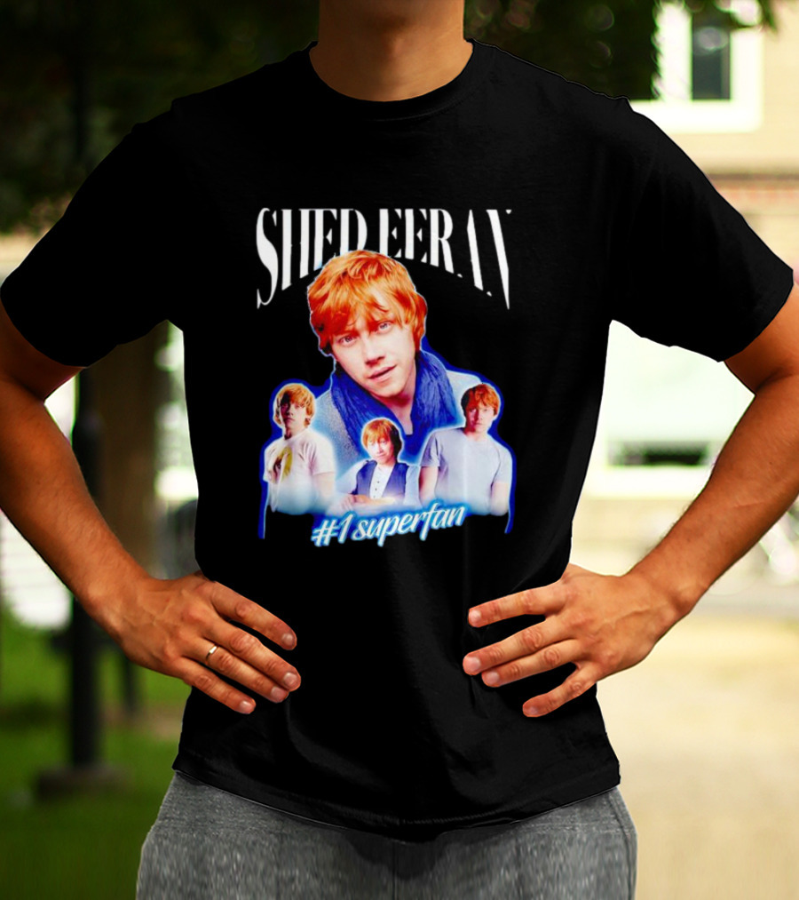 Shed Eeran #1 Superfan Collage Multiple Redhead Portraits T-Shirt