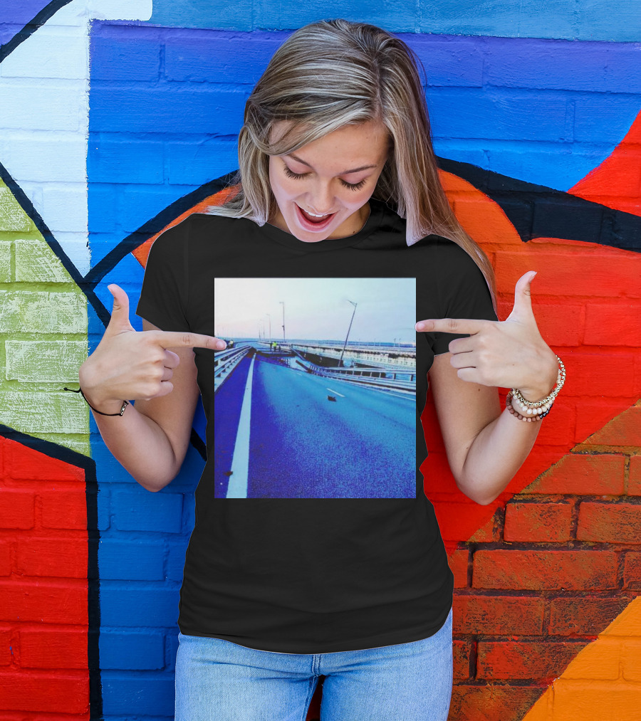 Crimean Kerch Bridge Partial Collapse Scene T-Shirt
