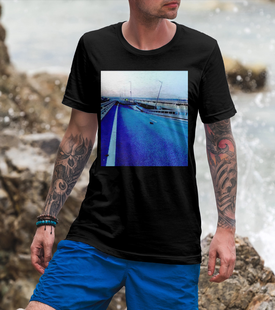 Crimean Kerch Bridge Partial Collapse Scene T-Shirt