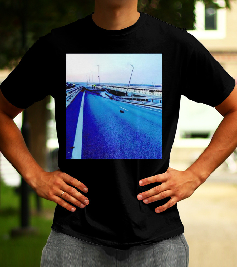 Crimean Kerch Bridge Partial Collapse Scene T-Shirt
